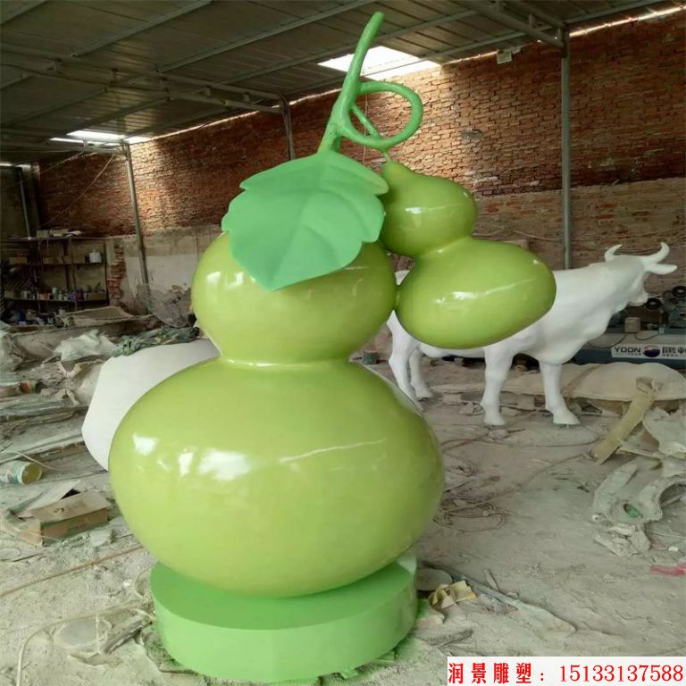 厂家定制仿真葫芦雕塑 绿色葫芦雕塑景观